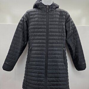 Eddie Bauer Puffer Jacket Parka Coat Down EB700 Black Long Hooded  Small